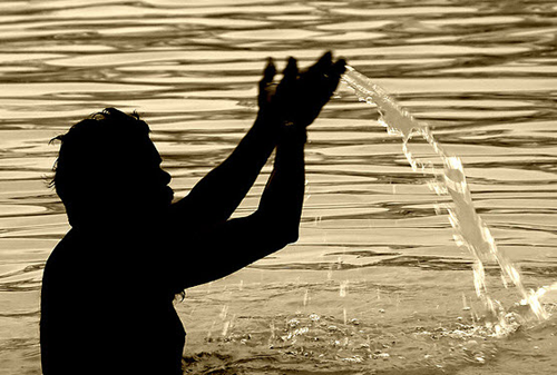 Tharpanam means That offering which satisfies. But what we mean by the word Tharpanam is the offering of water mixed with gingelly to the manes dead ancestors